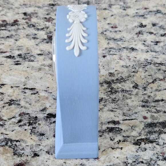 RARE VINTAGE WEDGWOOD ENGLAND BLUE WHITE GRECIAN DOME DESK MANTEL OFFICE CLOCK - Picture 5 of 13